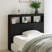 Hoofdbordkast 120x17x102 cm zwart met LED