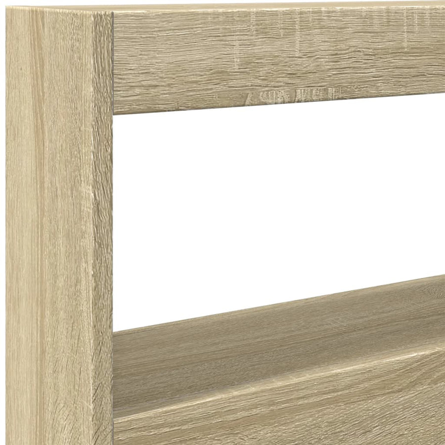 Hoofdbordkast met LED-verlichting 120x17x102 cm sonoma eiken