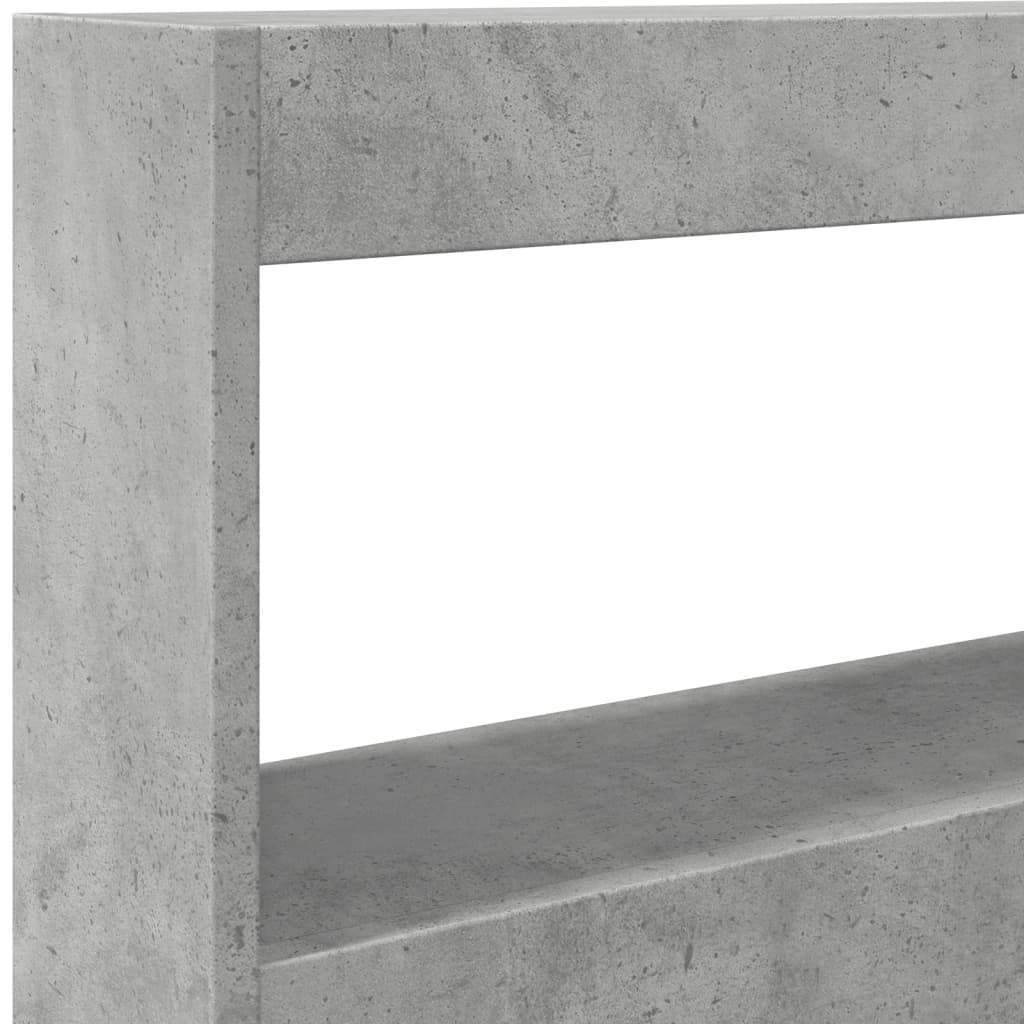 Hoofdbordkast met LED-verlichting 120x17x102 cm betongrijs
