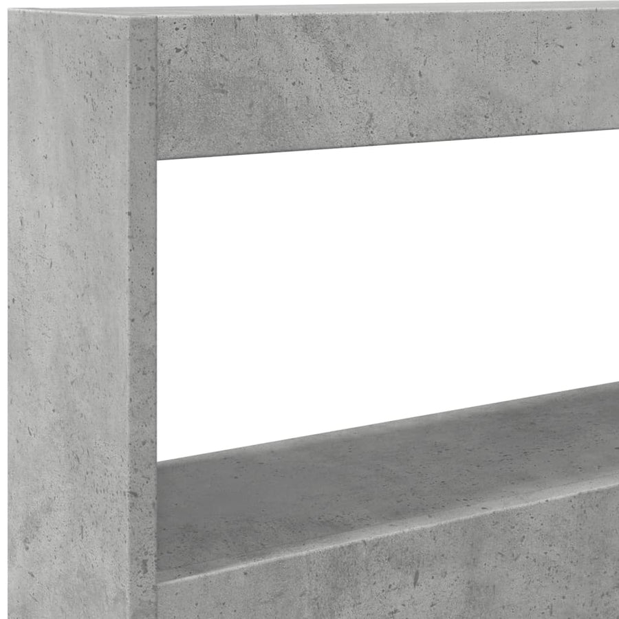 Hoofdbordkast met LED-verlichting 120x17x102 cm betongrijs