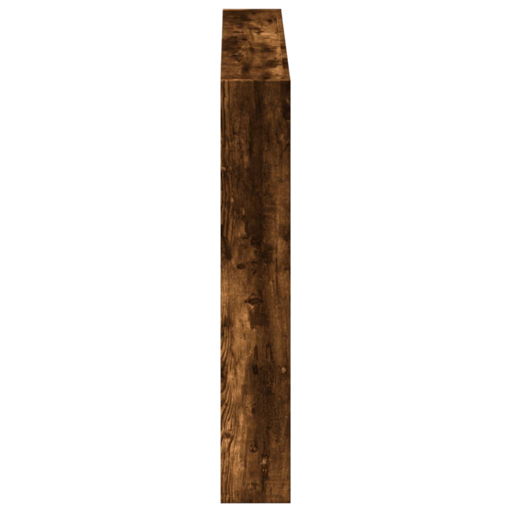 Hoofdbordkast met LED-verlichting 120x17x102 cm gerookt eiken