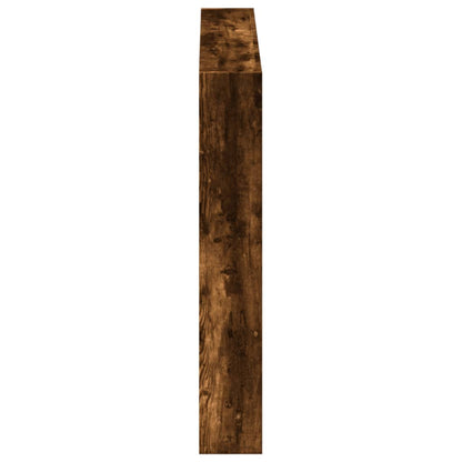 Hoofdbordkast met LED-verlichting 120x17x102 cm gerookt eiken