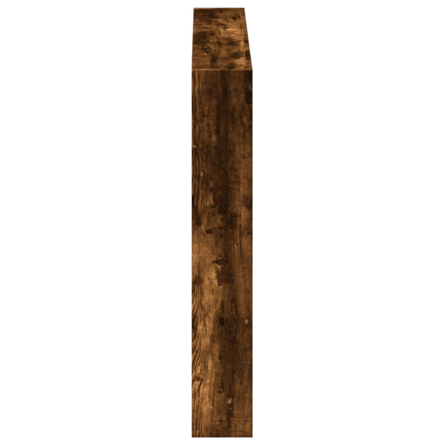 Hoofdbordkast met LED-verlichting 120x17x102 cm gerookt eiken