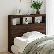 Hoofdbordkast 120x17x102 cm bruin eiken met LED