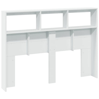 Hoofdbordkast met LED-verlichting 140x17x102 cm wit