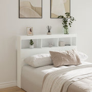 Hoofdbordkast 140x17x102 cm wit met LED