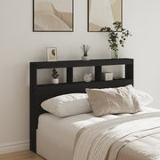 Hoofdbordkast 140x17x102 cm zwart met LED