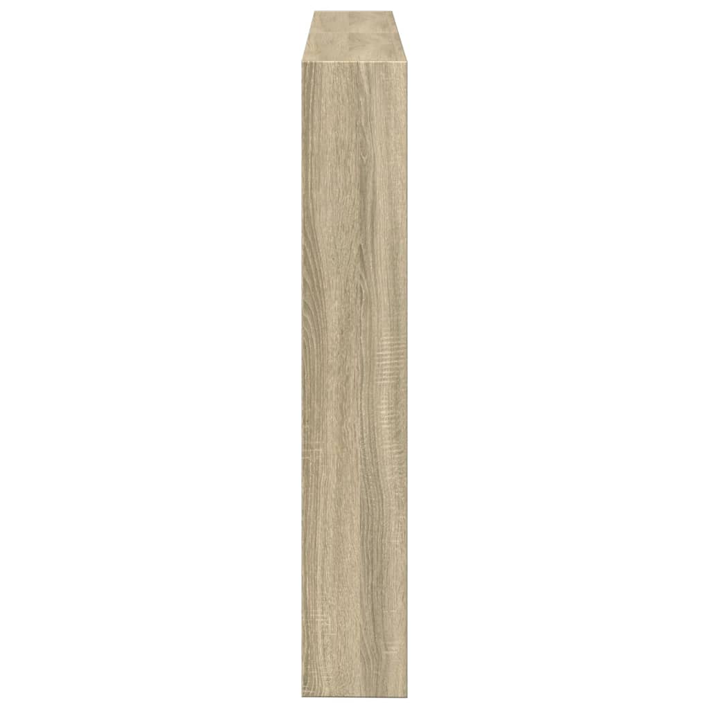 Hoofdbordkast met LED-verlichting 140x17x102 cm sonoma eiken
