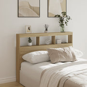 Hoofdbordkast 140x17x102 cm sonoma eiken met LED