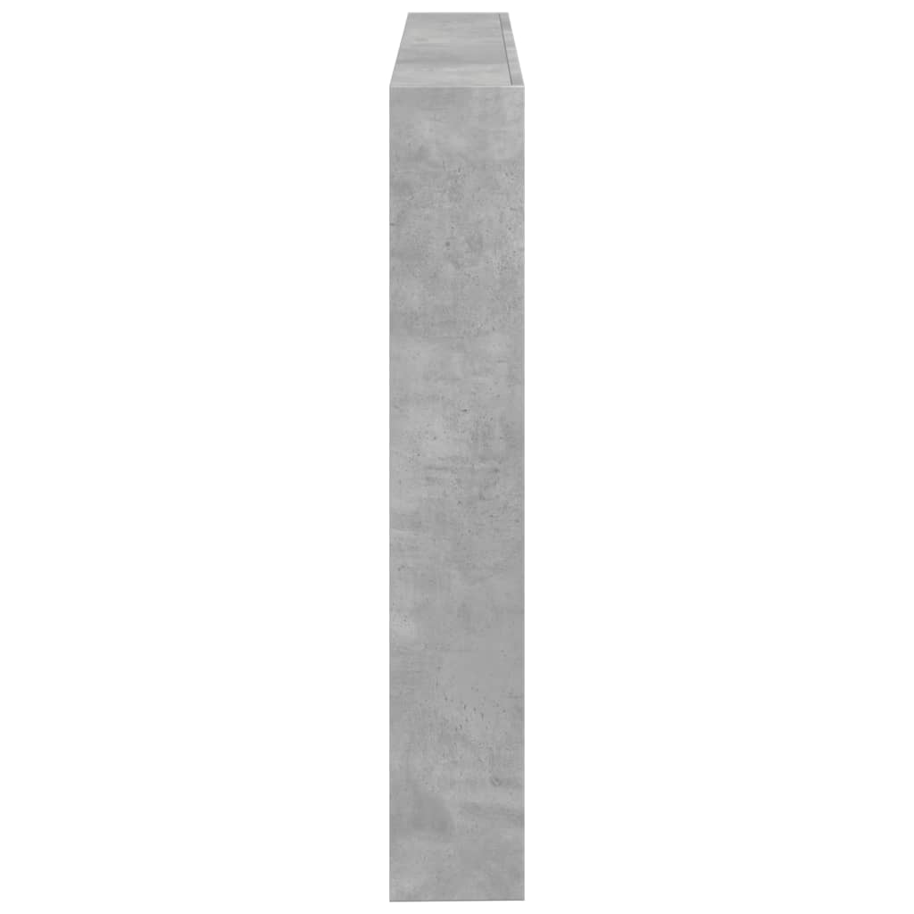 Hoofdbordkast met LED-verlichting 140x17x102 cm betongrijs