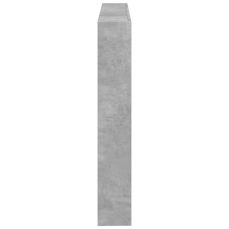 Hoofdbordkast met LED-verlichting 140x17x102 cm betongrijs