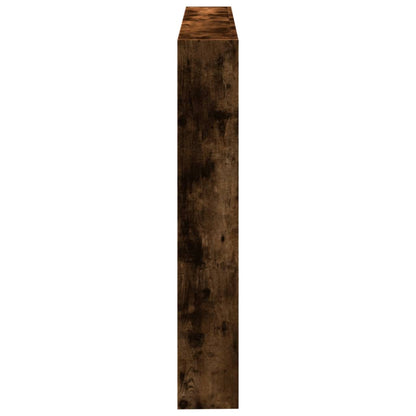 Hoofdbordkast met LED-verlichting 140x17x102 cm gerookt eiken