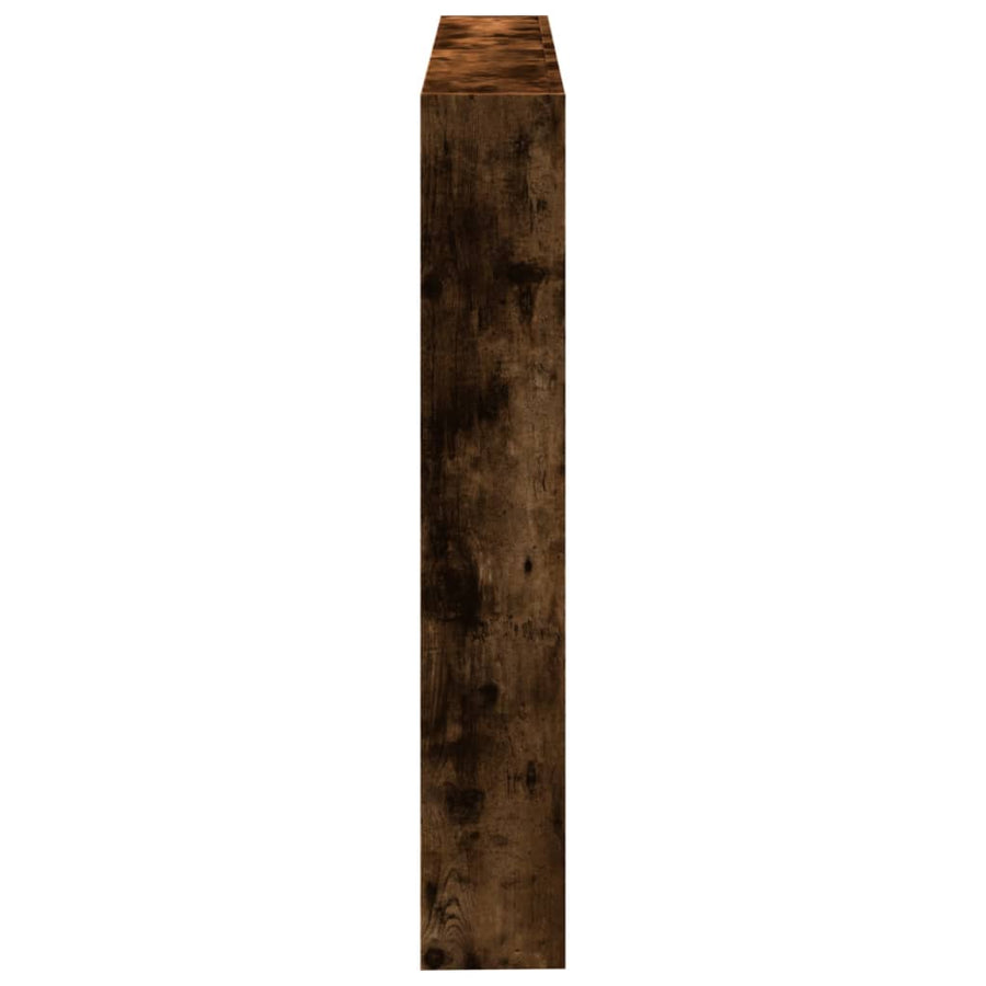 Hoofdbordkast met LED-verlichting 140x17x102 cm gerookt eiken