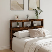 Hoofdbordkast 140x17x102 cm gerookt eiken met LED