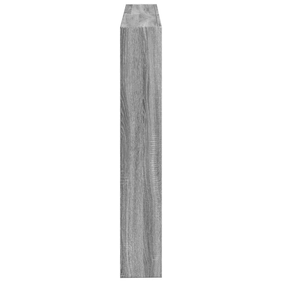 Hoofdbordkast met LED-verlichting 140x17x102 cm grijs sonoma