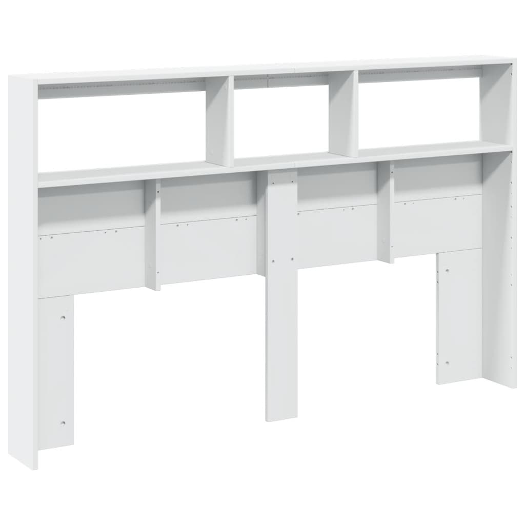 Hoofdbordkast met LED-verlichting 160x17x102 cm wit
