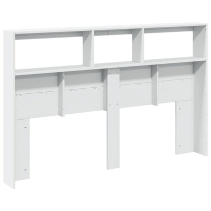 Hoofdbordkast met LED-verlichting 160x17x102 cm wit