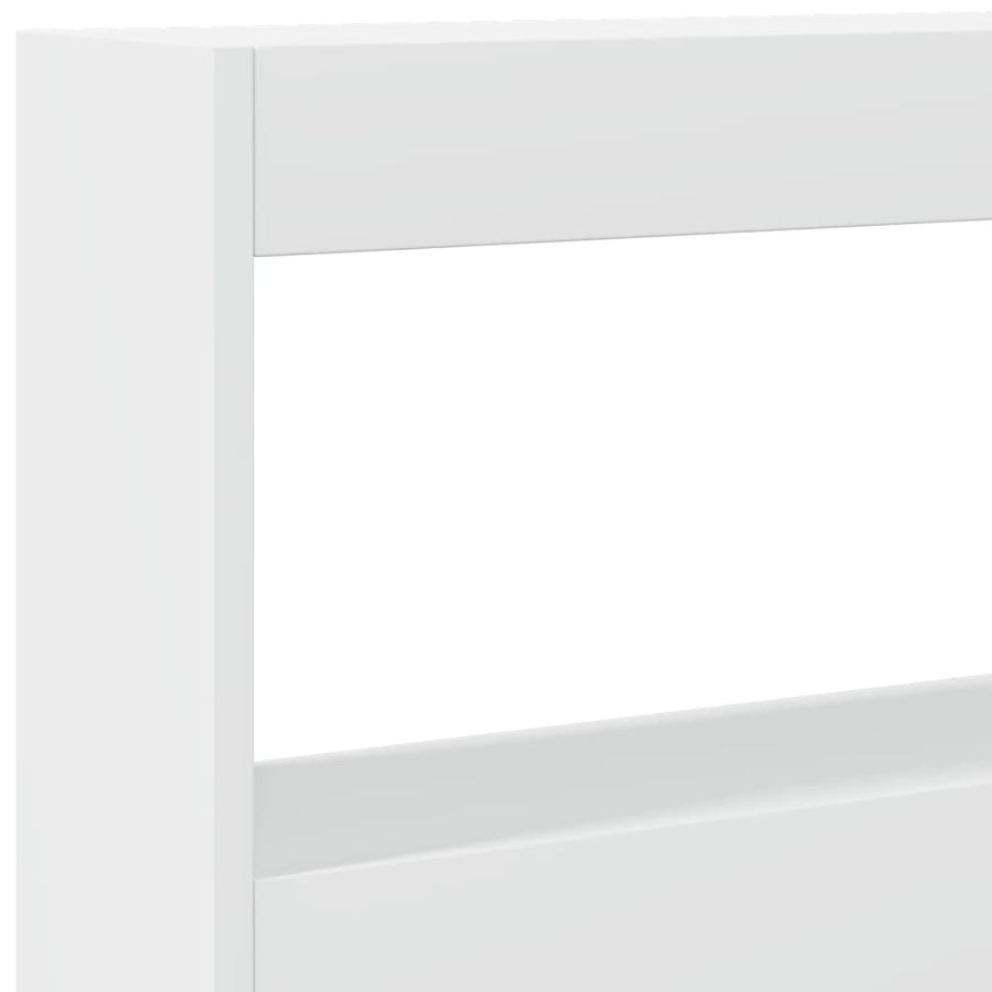 Hoofdbordkast met LED-verlichting 160x17x102 cm wit