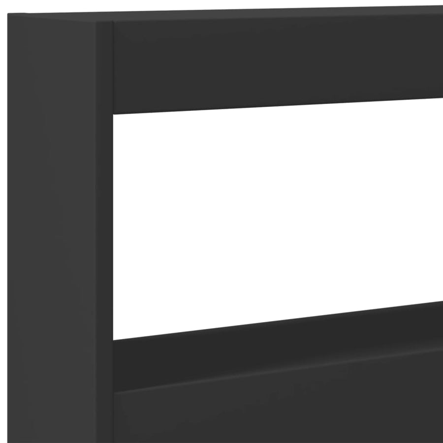 Hoofdbordkast met LED-verlichting 160x17x102 cm zwart