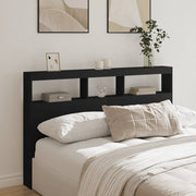 Hoofdbordkast 160x17x102 cm zwart met led