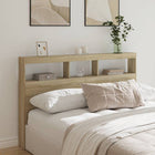 Headboard cabinet with LED lighting 160x17x102 cm sonoma oak