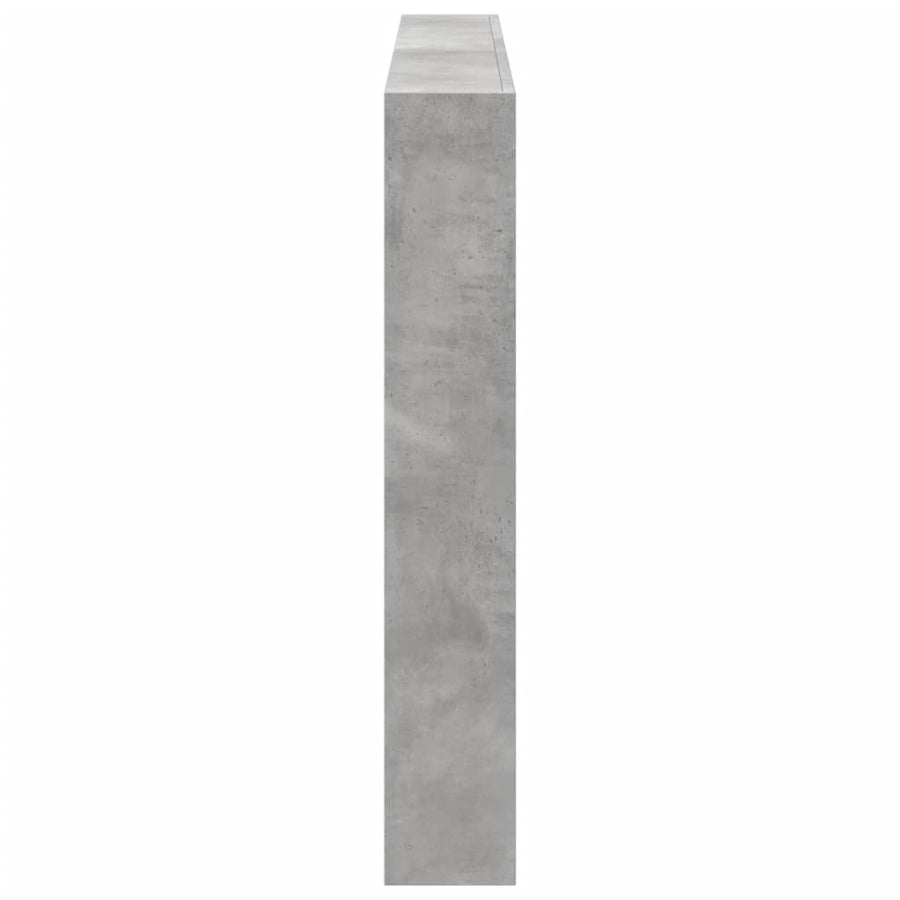 Hoofdbordkast met LED-verlichting 160x17x102 cm betongrijs