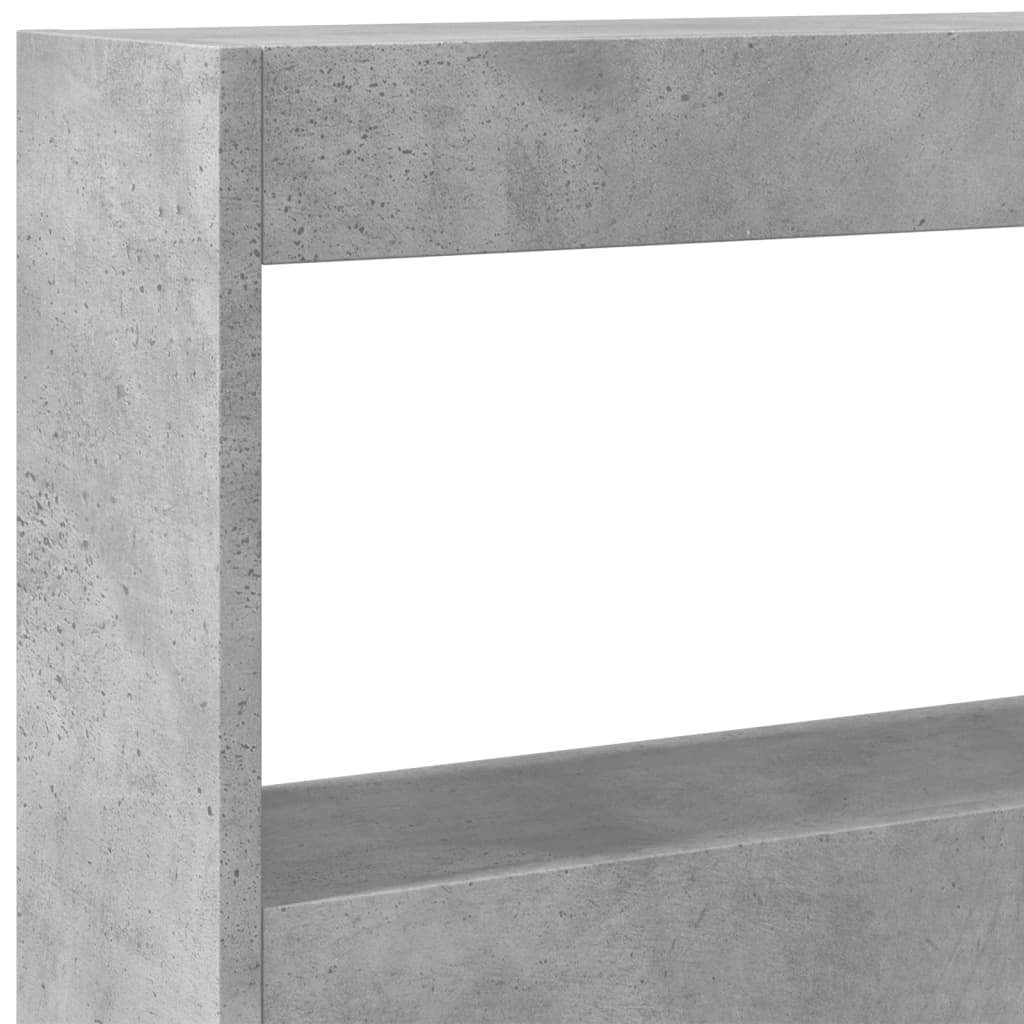 Hoofdbordkast met LED-verlichting 160x17x102 cm betongrijs