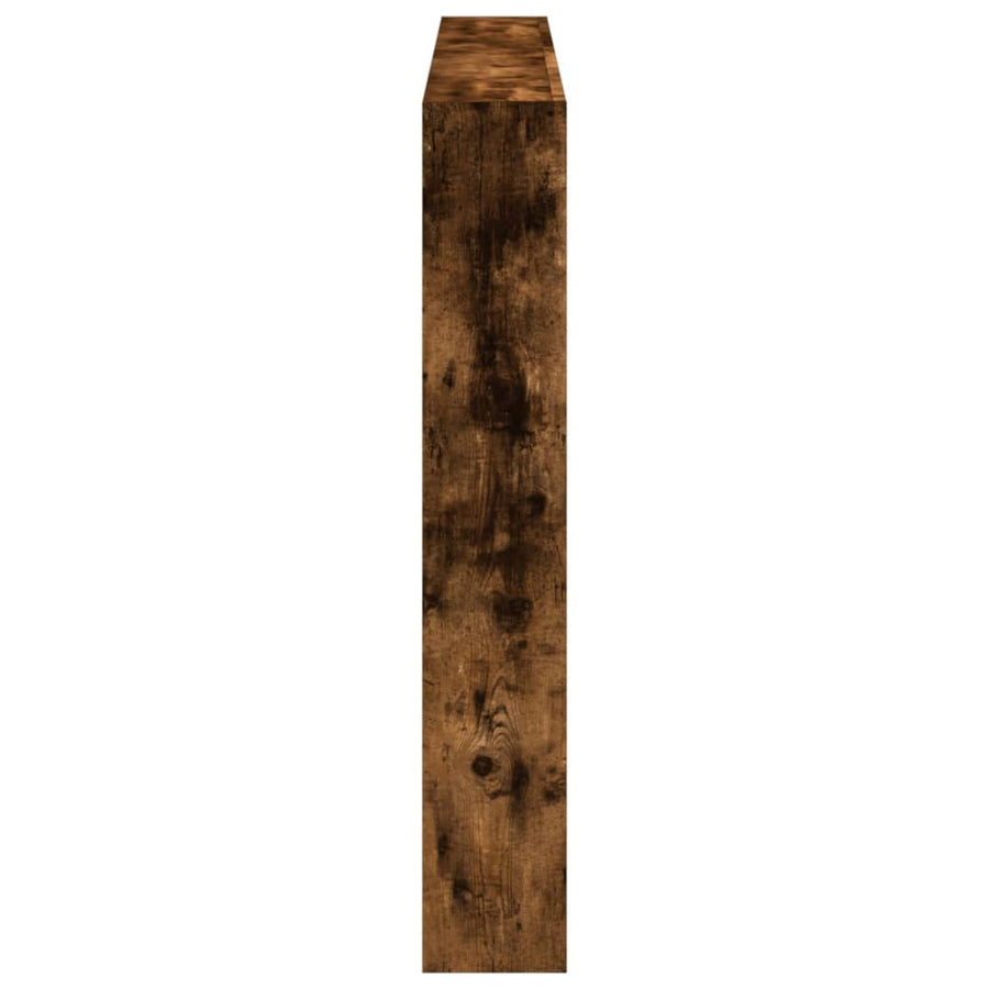 Hoofdbordkast met LED-verlichting 160x17x102 cm gerookt eiken
