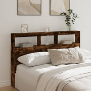 Hoofdbordkast 160x17x102 cm gerookt eiken LED
