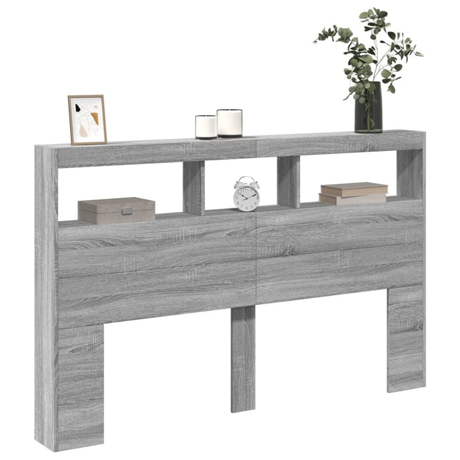 Hoofdbordkast Met Led-Verlichting 160 x 17 x 102 cm