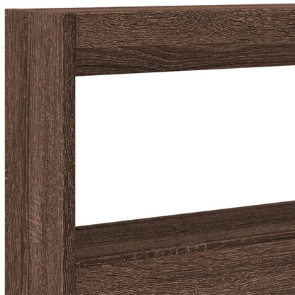 Hoofdbordkast met LED-verlichting 160x17x102 cm bruin eiken