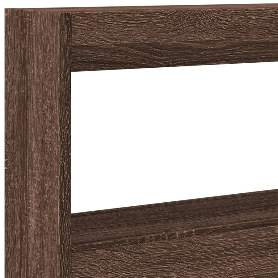 Hoofdbordkast met LED-verlichting 160x17x102 cm bruin eiken