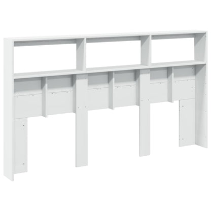 Hoofdbordkast met LED-verlichting 180x17x102 cm wit