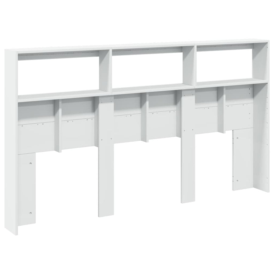 Hoofdbordkast met LED-verlichting 180x17x102 cm wit
