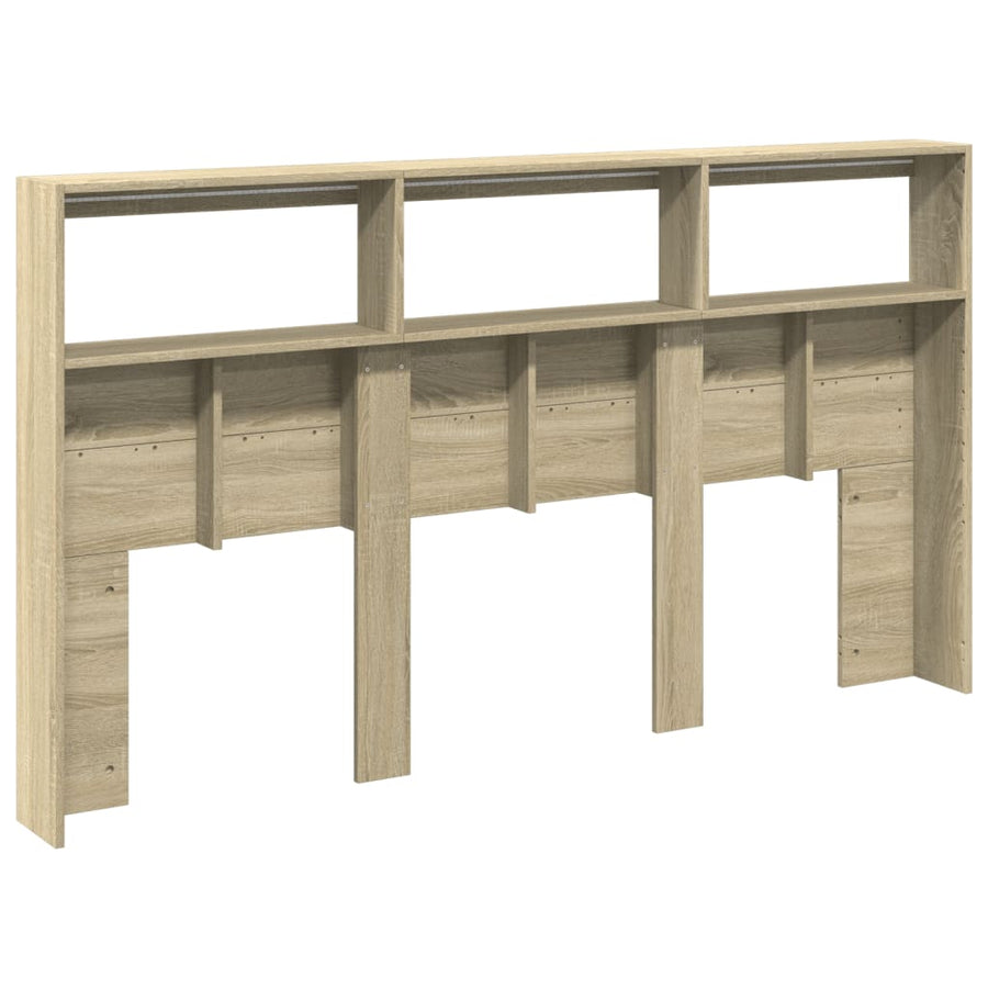 Hoofdbordkast met LED-verlichting 180x17x102 cm sonoma eiken