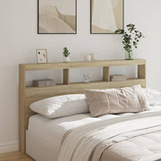Hoofdbordkast 180x17x102 cm sonoma eiken met LED