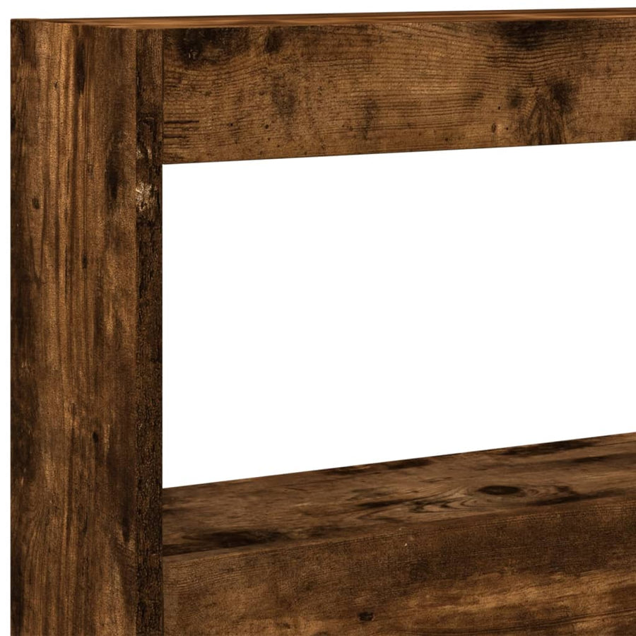 Hoofdbordkast met LED-verlichting 180x17x102 cm gerookt eiken