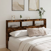 Hoofdbordkast 180x17x102 cm gerookt eiken met LED