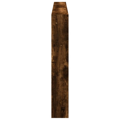 Hoofdbordkast met LED-verlichting 200x17x102 cm gerookt eiken