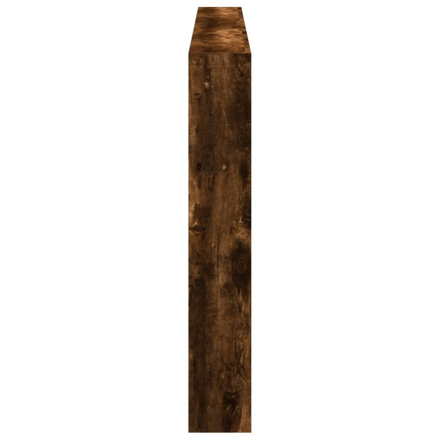 Hoofdbordkast met LED-verlichting 200x17x102 cm gerookt eiken