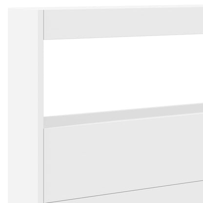 Hoofdbordkast met LED-verlichting 220x17x102 cm wit