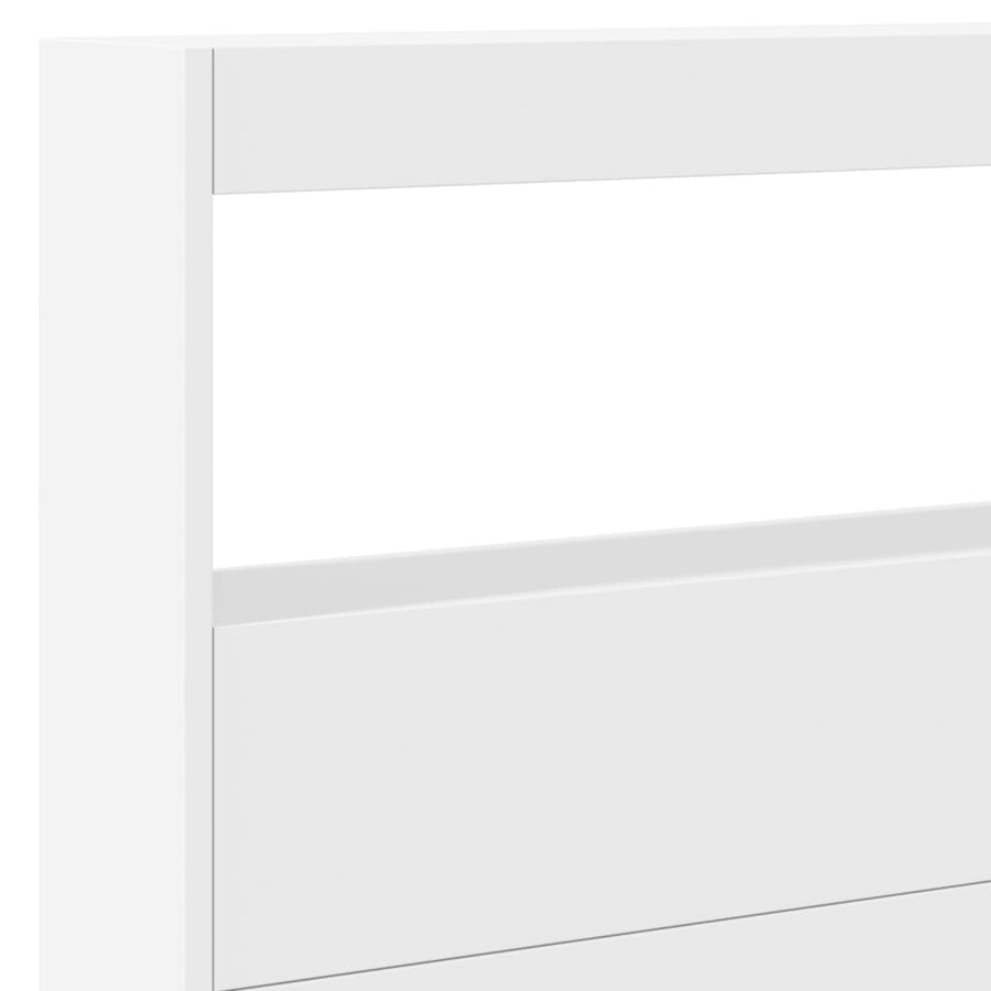 Hoofdbordkast met LED-verlichting 220x17x102 cm wit