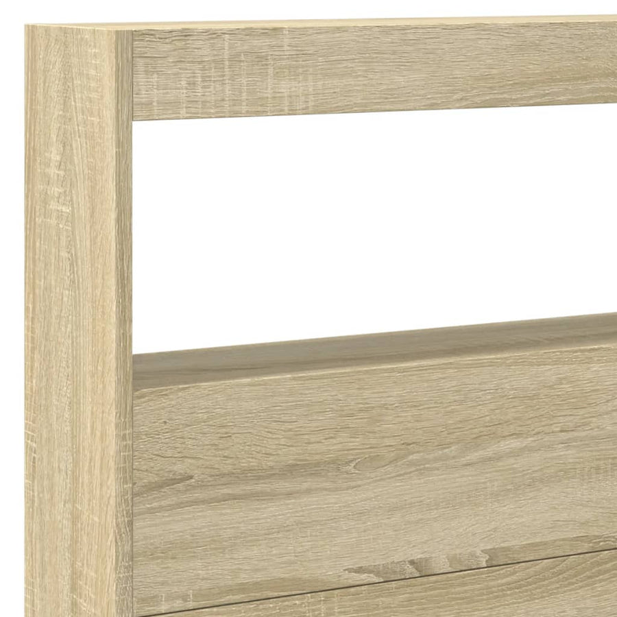 Hoofdbordkast met LED-verlichting 220x17x102 cm sonoma eiken