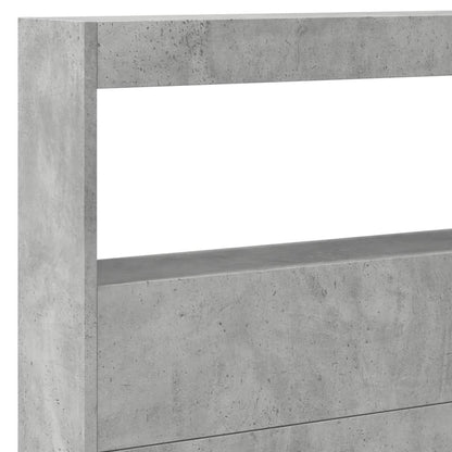 Hoofdbordkast met LED-verlichting 220x17x102 cm betongrijs