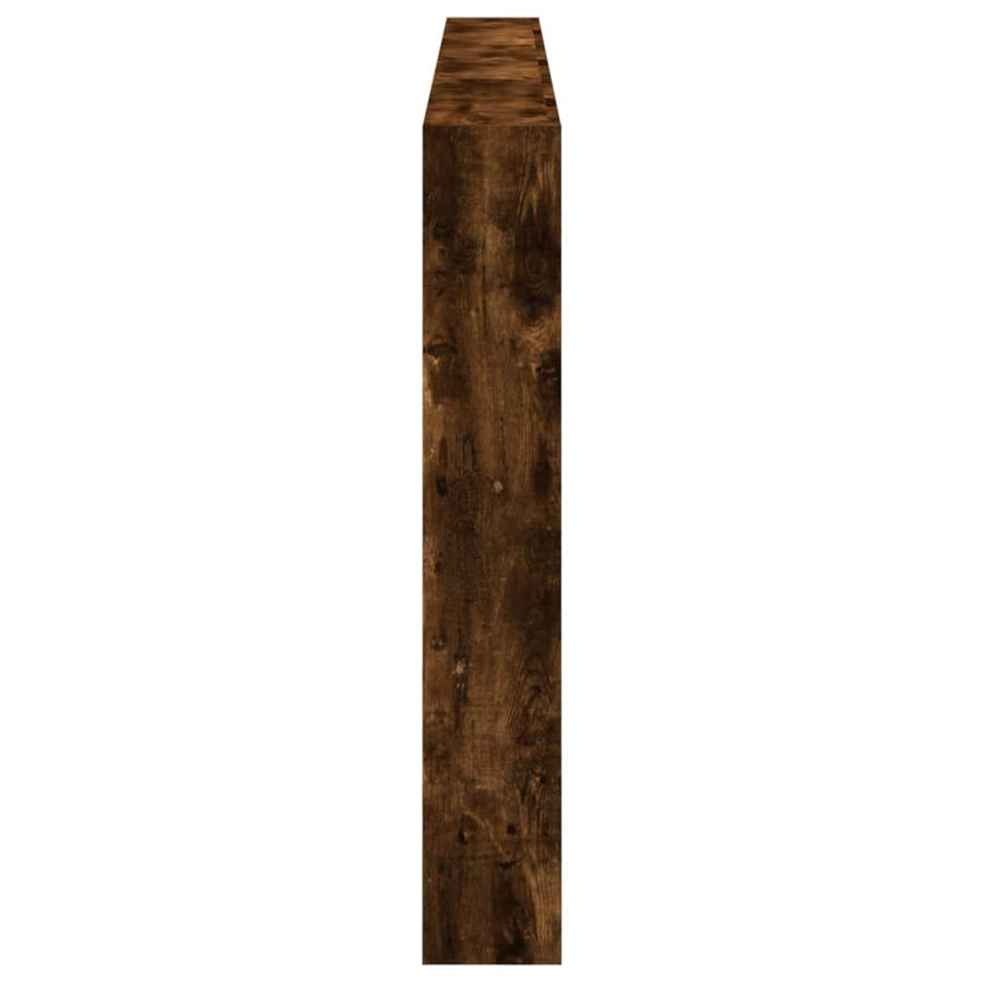 Hoofdbordkast met LED-verlichting 220x17x102 cm gerookt eiken