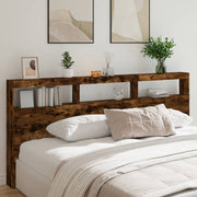 Hoofdbordkast 220x17x102 cm gerookt eiken met LED