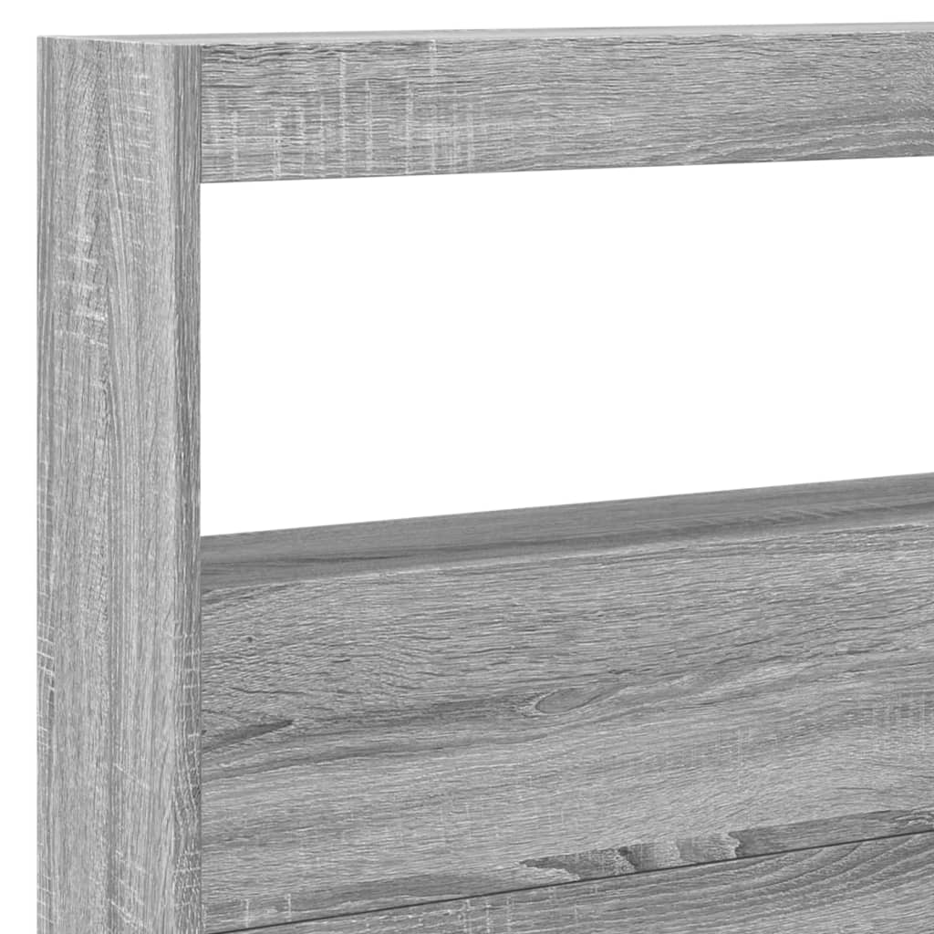 Hoofdbordkast met LED-verlichting 220x17x102 cm grijs sonoma