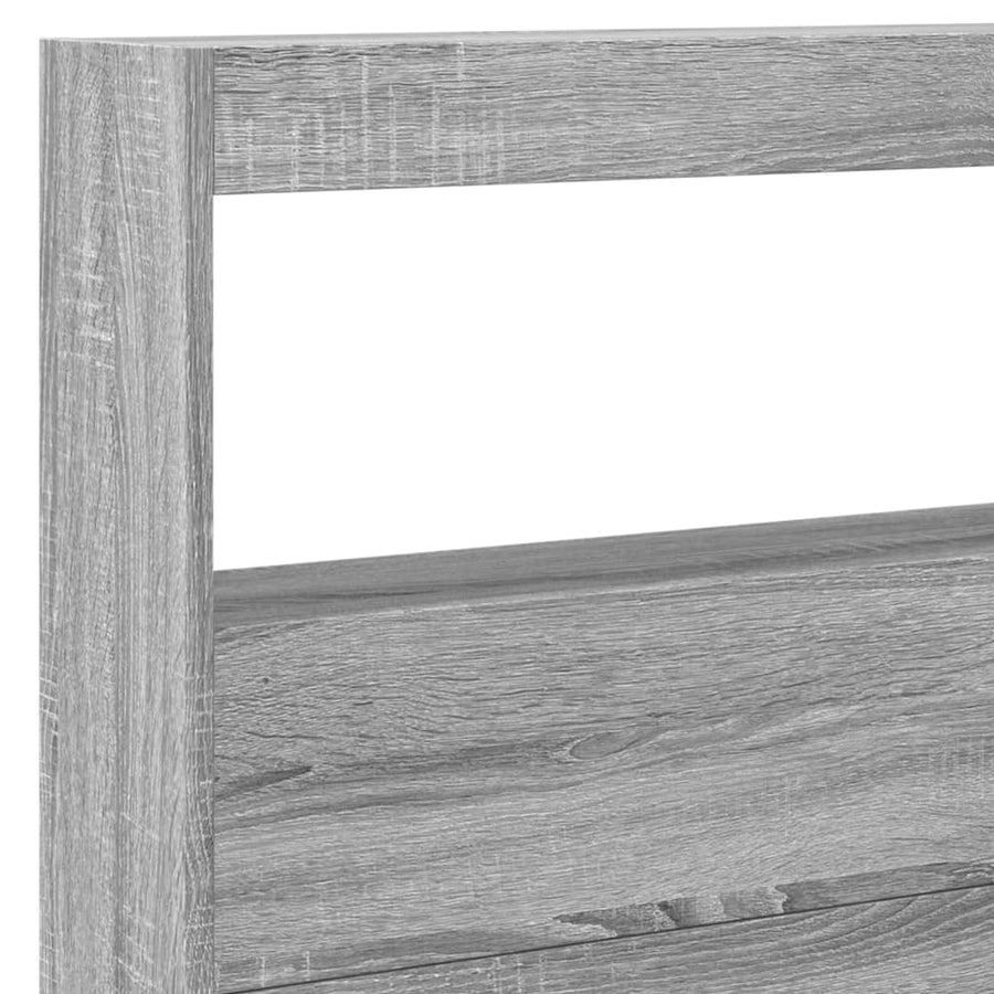Hoofdbordkast met LED-verlichting 220x17x102 cm grijs sonoma