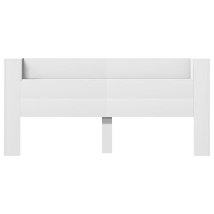 Hoofdbordkast met LED-verlichting 220x16,5x103,5 cm wit