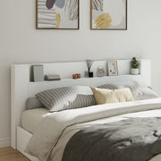 Hoofdbordkast met LED 220x16,5x103,5 cm wit